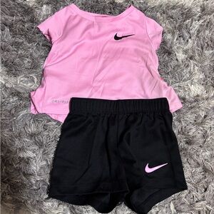 Nike Pink and Black Toddler Outfit dry fit 18 months
